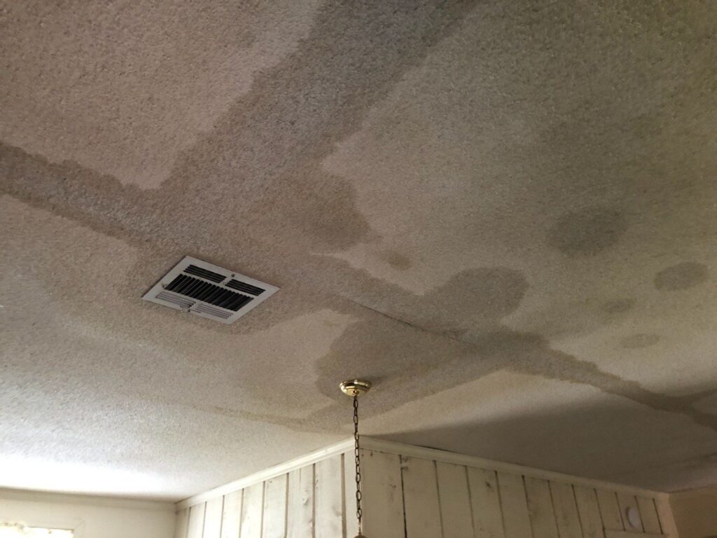 water damage on ceiling