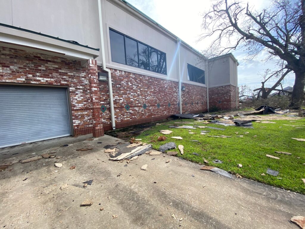 Debris from wind damage