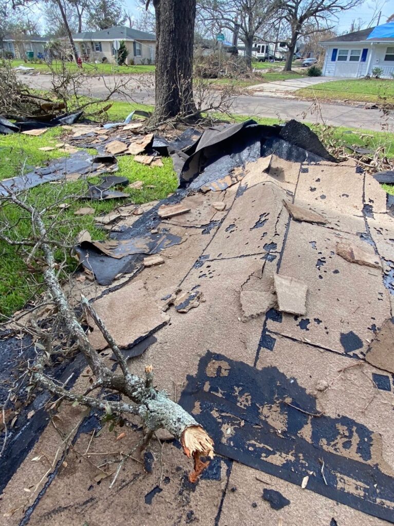 Storm damage debris