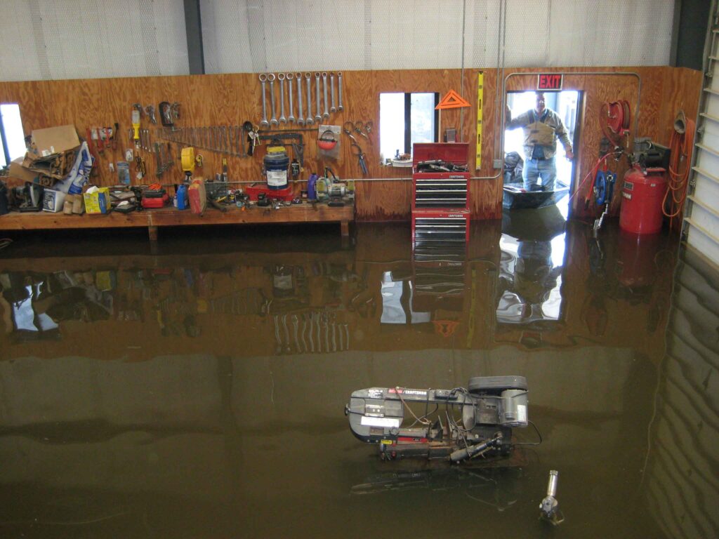 flooded home garage