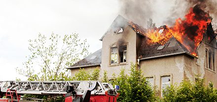 residential home on fire